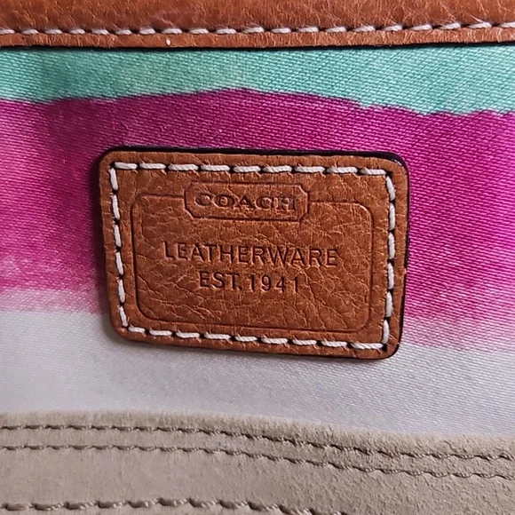 FLASH SALE!!! Authentic Coach 3 piece Watercolor Stripe Vintage Set - Picture 2 of 5